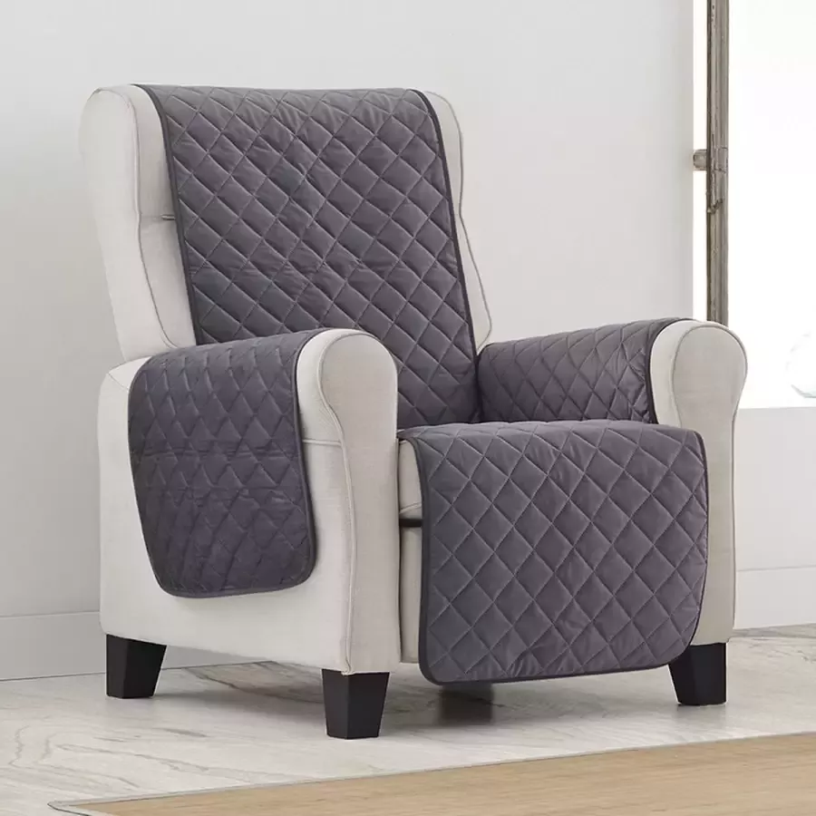 Belmarti Fauteuilbeschermer Velvet 55cm breed Grijs Premium Kwaliteit Fauteuil beschermer Fluweelzachte stof Antisliplaag onderzijde
