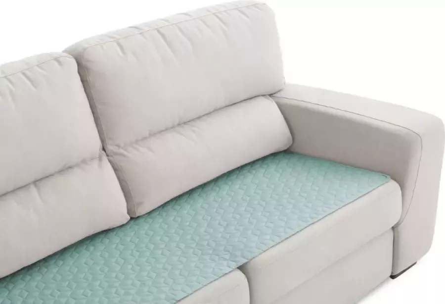 Belmarti Banktopper Geo Jade 110cm breed Waterafstotend en Vlekbestendig Antislip Onderkant Comfortabel en Duurzaam Ideaal voor Huishoudens met Kinderen en Huisdieren
