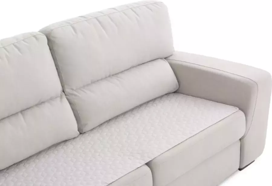 Belmarti Banktopper Geo Ivoor 110cm breed Waterafstotend en Vlekbestendig Antislip Onderkant Comfortabel en Duurzaam Ideaal voor Huishoudens met Kinderen en Huisdieren