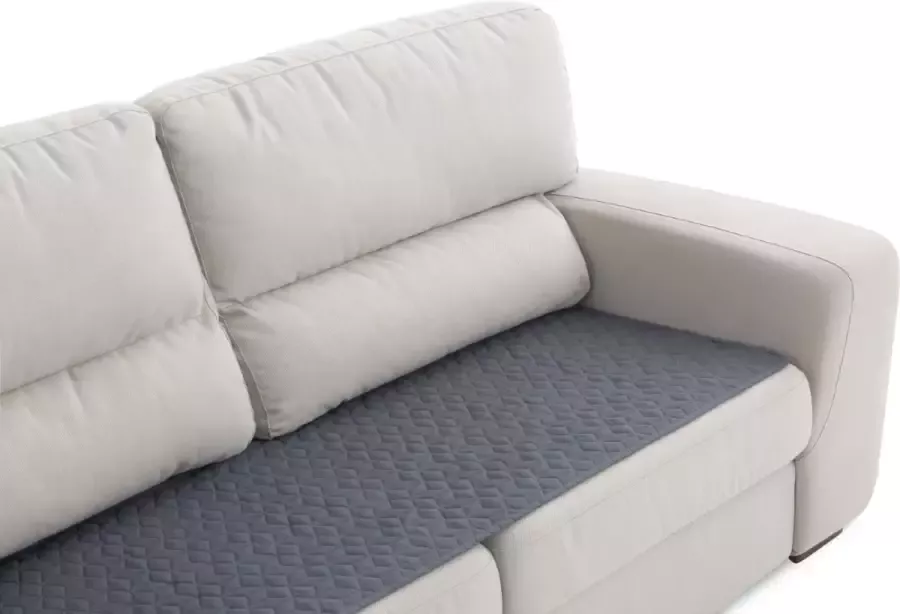 Belmarti Banktopper Geo Donkergrijs 180cm breed Waterafstotend en Vlekbestendig Antislip Onderkant Comfortabel en Duurzaam Ideaal voor Huishoudens met Kinderen en Huisdieren