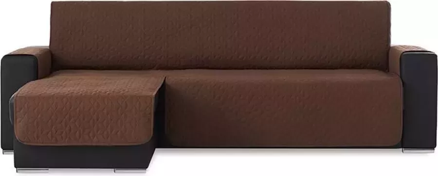 Belmarti Bankbeschermer Geo Quilt Chaise Longue Links 200cm breed Bruin Stevige gevoerde polyester bank beschermer Huisdiervriendelijk Vuil- en vochtafstotende Teflonlaag Premium Kwaliteit