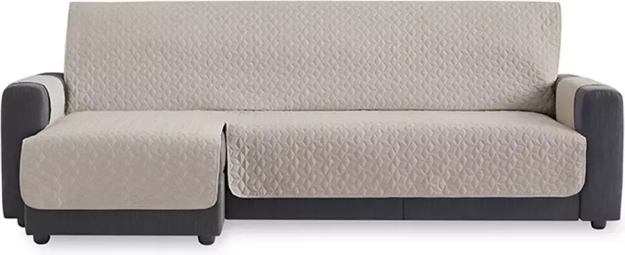 Belmarti Bankbeschermer Geo Quilt Chaise Longue Links 200cm breed Linnen Stevige gevoerde polyester bank beschermer Huisdiervriendelijk Vuil- en vochtafstotende Teflonlaag Premium Kwaliteit