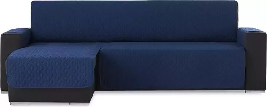 Belmarti Bankbeschermer Geo Quilt Chaise Longue Links 240cm breed Blauw Stevige gevoerde polyester bank beschermer Huisdiervriendelijk Vuil- en vochtafstotende Teflonlaag Premium Kwaliteit - Foto 1