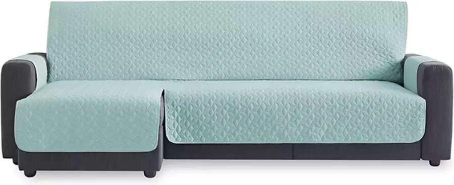 Belmarti Bankbeschermer Geo Quilt Chaise Longue Links 280cm breed Jade Stevige gevoerde polyester hoekbank beschermer Huisdiervriendelijk Vuil- en vochtafstotende Teflonlaag Premium Kwaliteit