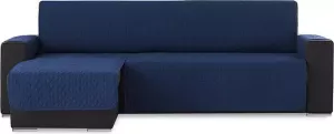 Belmarti Geo Quilt Chaise Longue Links Bankbeschermer 280cm breed Blauw Teflon beschermlaag OekoTex keurmerk
