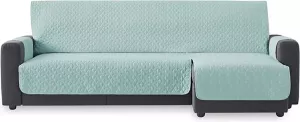 Belmarti Geo Quilt Chaise Longue Rechts Bankbeschermer 200cm breed Aquamarijn Teflon beschermlaag OekoTex keurmerk