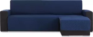 Belmarti Geo Quilt Chaise Longue Rechts Bankbeschermer 280cm breed Blauw Teflon beschermlaag OekoTex keurmerk