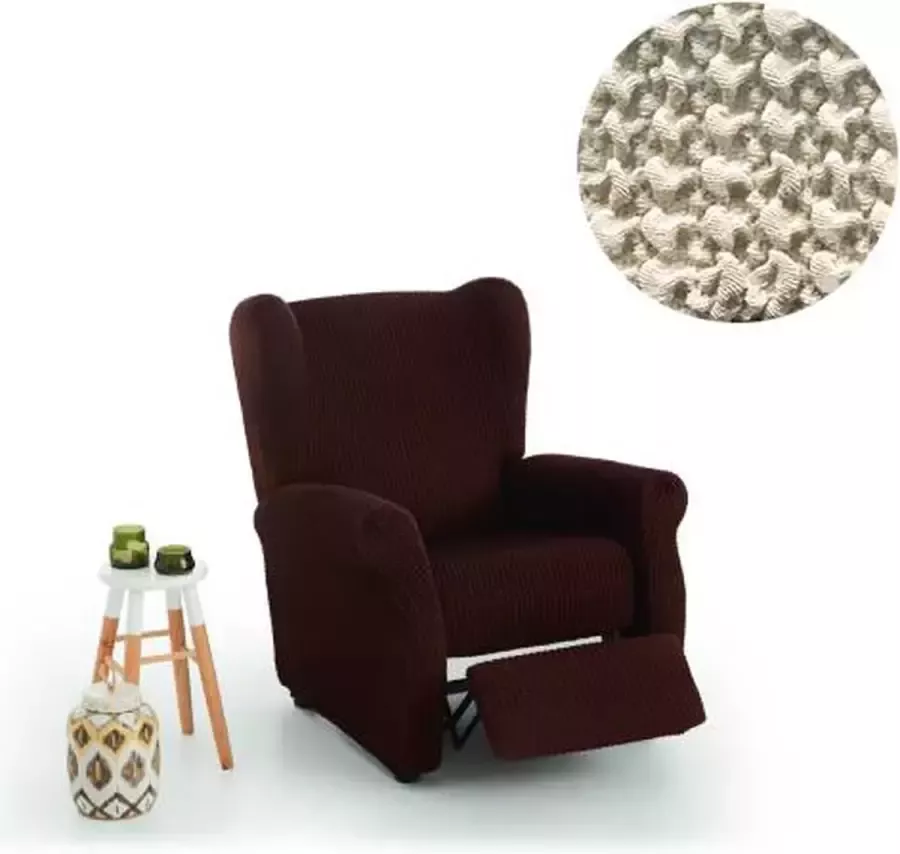 Belmarti Hoes voor relaxstoel met beweegbare voet Ivoor 65-90cm breed