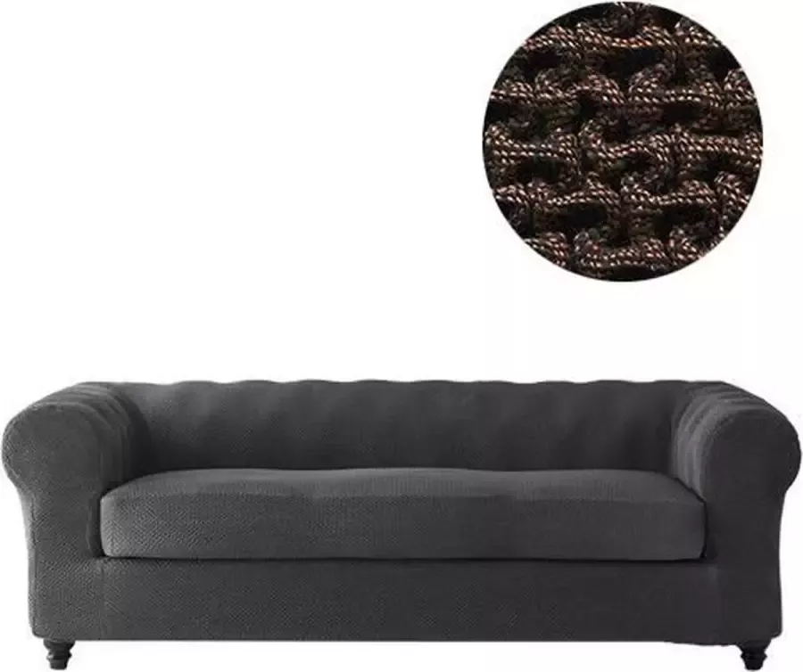 Belmarti Bankhoes Milan Chester 140cm tot 180cm breed Bruin Bi-stretch Antistatisch & Ademend Katoen Geschikt voor Chesterfield Banken