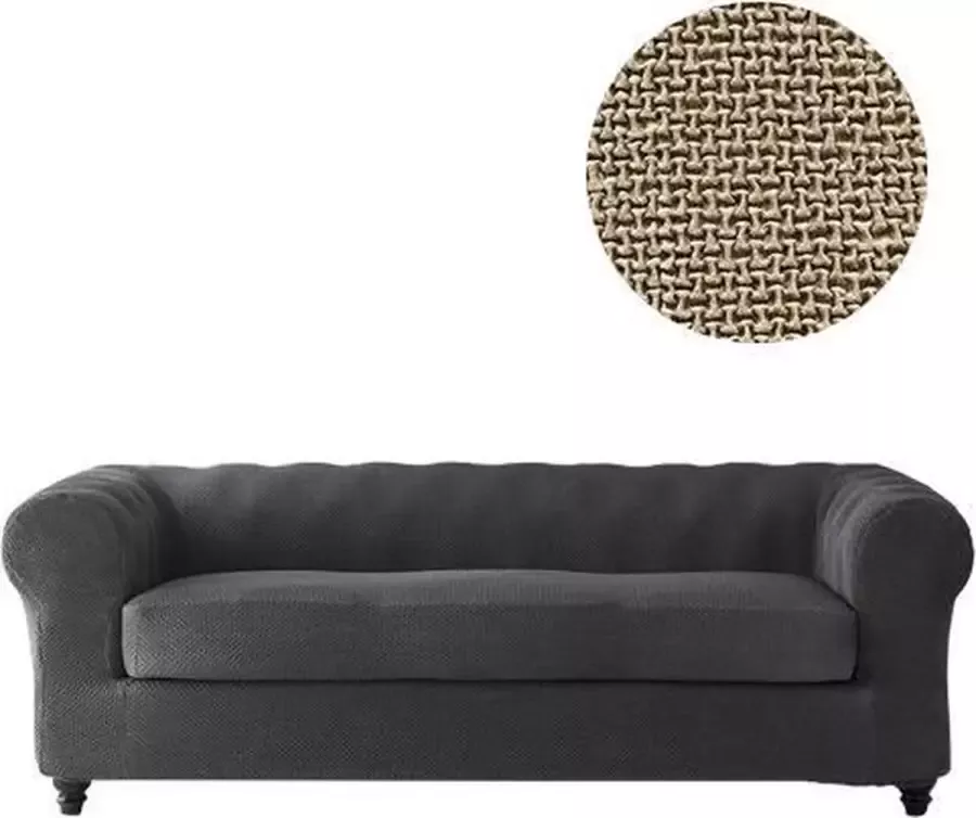 Belmarti Bankhoes Milan Chester 140cm tot 180cm breed Linnen Bi-stretch Antistatisch & Ademend Katoen Geschikt voor Chesterfield Banken