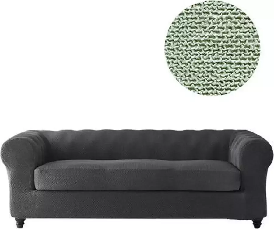 Belmarti Bankhoes Milan Chester 140cm tot 180cm breed Mint Bi-stretch Antistatisch & Ademend Katoen Geschikt voor Chesterfield Banken