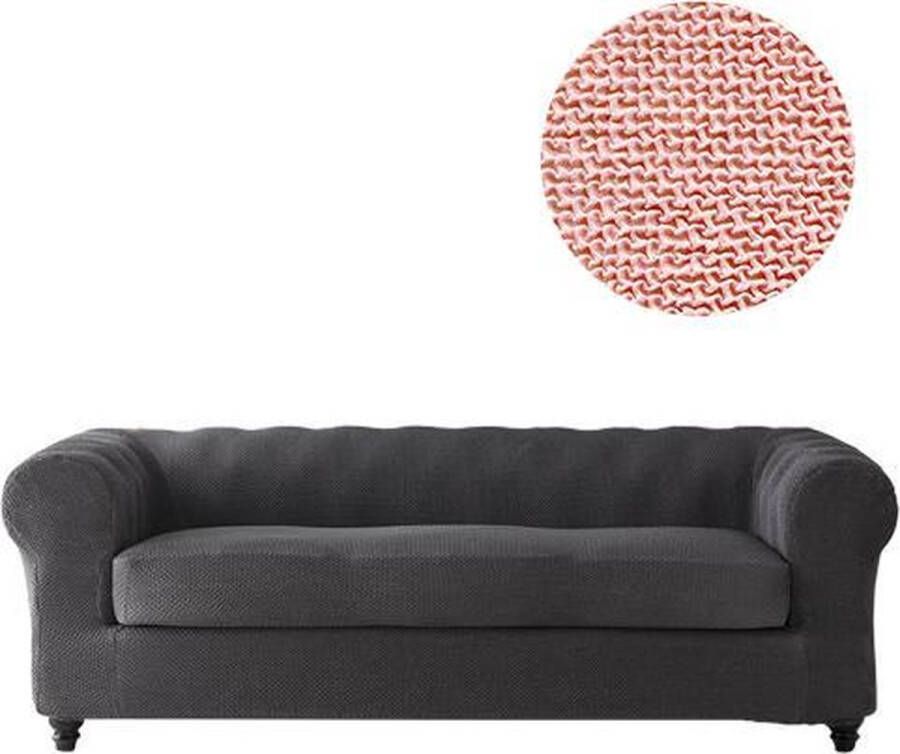 Belmarti Bankhoes Milan Chester 70cm tot 120cm breed Roze Bi-stretch Antistatisch & Ademend Katoen Geschikt voor Chesterfield Banken