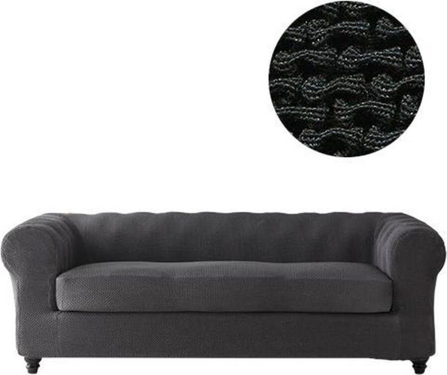 Belmarti Bankhoes Milan Chester 70cm tot 120cm breed Zwart Bi-stretch Antistatisch & Ademend Katoen Geschikt voor Chesterfield Banken