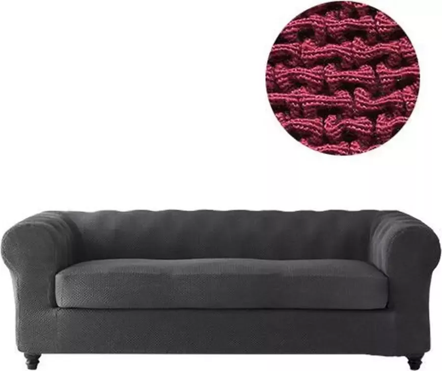 Belmarti Bankhoes Milan Chester 180cm tot 220cm breed Rood Bi-stretch Antistatisch & Ademend Katoen Geschikt voor Chesterfield Banken