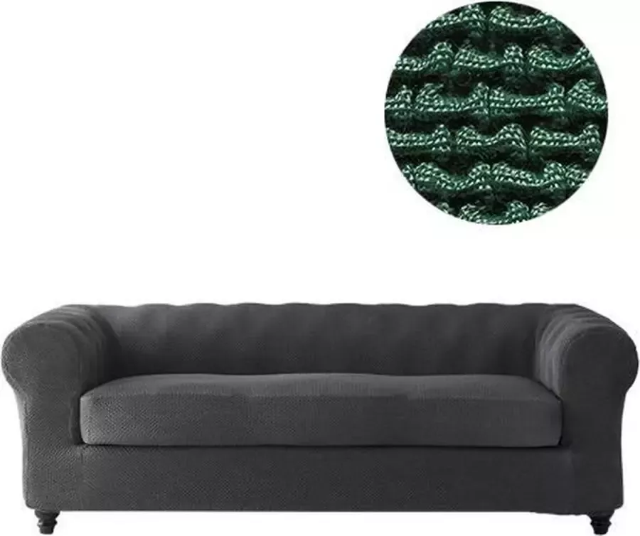 Belmarti Bankhoes Milan Chester 70cm tot 120cm breed Groen Bi-stretch Antistatisch & Ademend Katoen Geschikt voor Chesterfield Banken