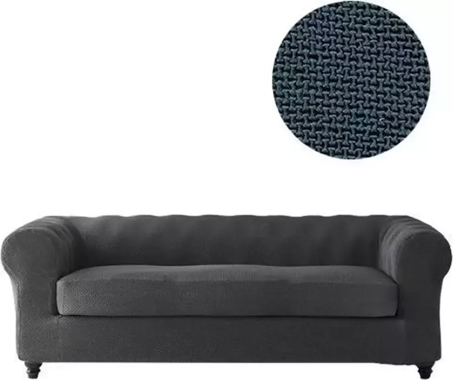 Belmarti Bankhoes Milan Chester 70cm tot 120cm breed Marineblauw Bi-stretch Antistatisch & Ademend Katoen Geschikt voor Chesterfield Banken
