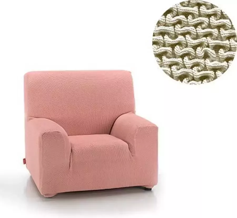 Belmarti Fauteuilhoes Milan 70cm tot 110cm breed Ivoor Premium bi-stretch stof horizontaal en verticaal rekbaar antistatisch en ademend katoen