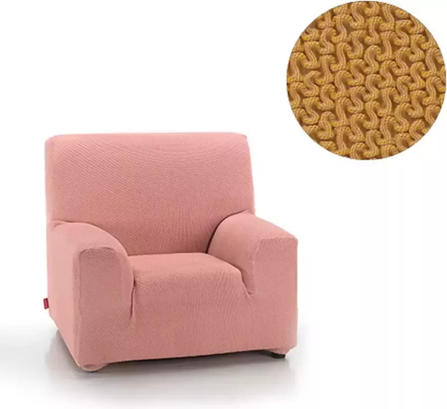 Belmarti Fauteuilhoes Milan 70cm tot 110cm breed Geel Premium bi-stretch stof horizontaal en verticaal rekbaar antistatisch en ademend katoen