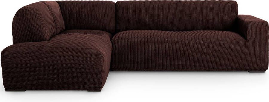 Belmarti Bankhoes Milos Hoek Chaise Longue Links Bruin Elastisch & Antistatisch Bankhoezen voor hoekbank
