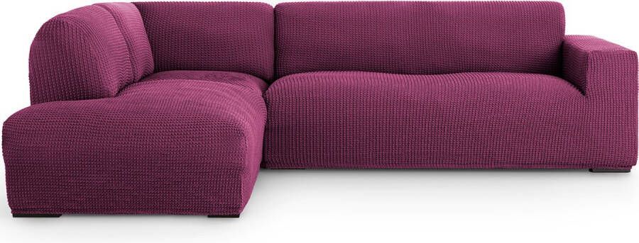 Belmarti Bankhoes Milos Hoek Chaise Longue Links Paars Elastisch & Antistatisch Bankhoezen voor hoekbank