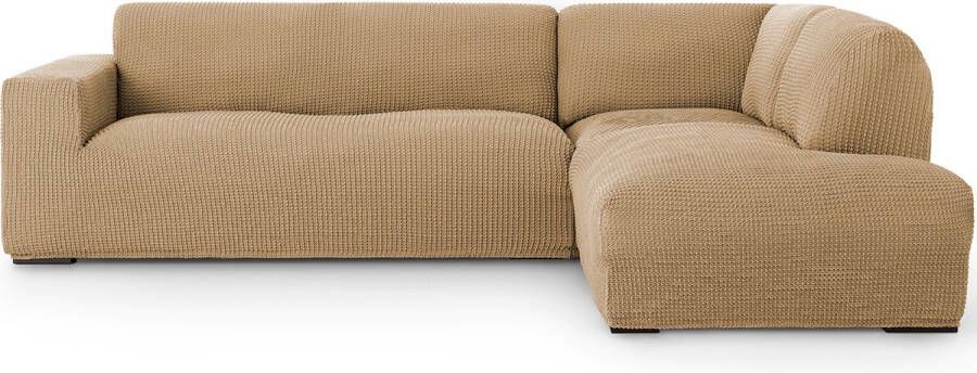 Belmarti Bankhoes Milos Hoek Chaise Longue Rechts Beige Elastisch & Antistatisch Bankhoezen voor hoekbank