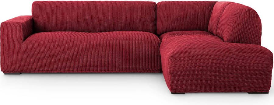 Belmarti Bankhoes Milos Hoek Chaise Longue Rechts Rood Elastisch & Antistatisch Bankhoezen voor hoekbank