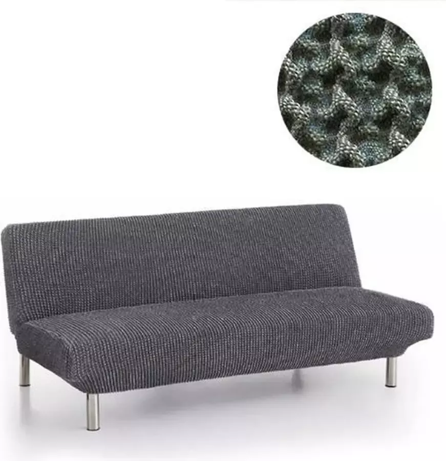 Belmarti Bankhoes Milos Click Clack slaapbank 160cm tot 210cm breed Groen Hoge kwaliteit stof met maximale elasticiteit voor slaapbanken Antistatisch van ademend Katoen voor zitten en slapen zonder zweten