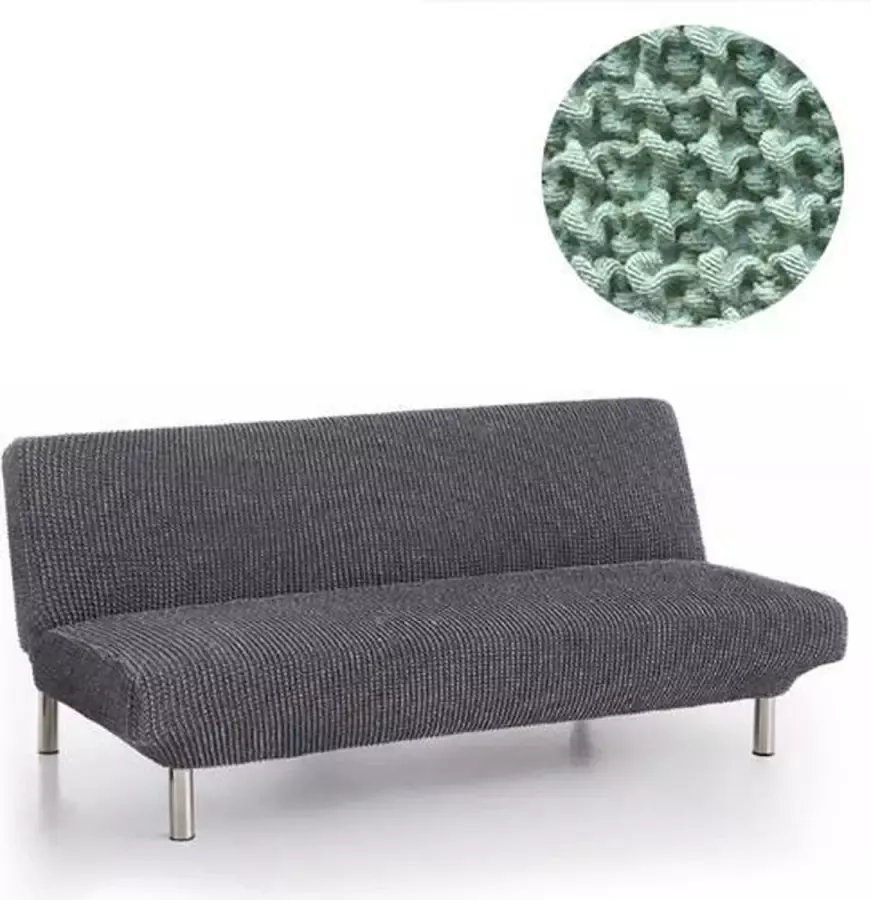 Belmarti Bankhoes Milos Click Clack slaapbank 160cm tot 210cm breed Mint Hoge kwaliteit stof met maximale elasticiteit voor slaapbanken Antistatisch van ademend Katoen voor zitten en slapen zonder zweten