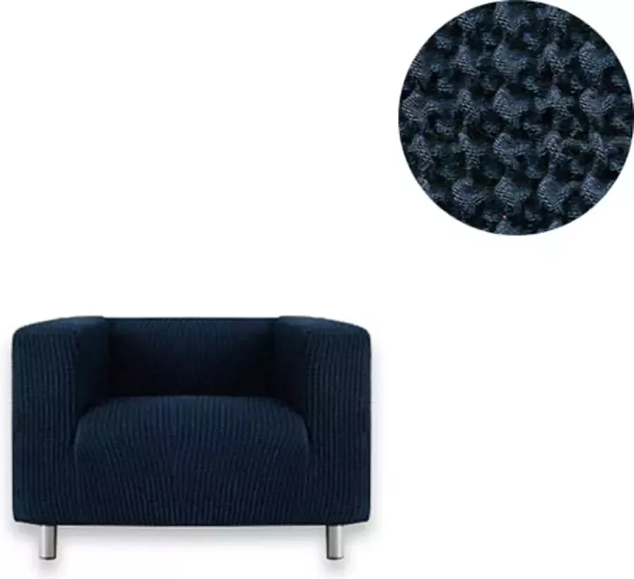 Belmarti Milos Marineblauw 70-110 cm. Hoes voor hoge arm zoals de Klippan bank van Ikea