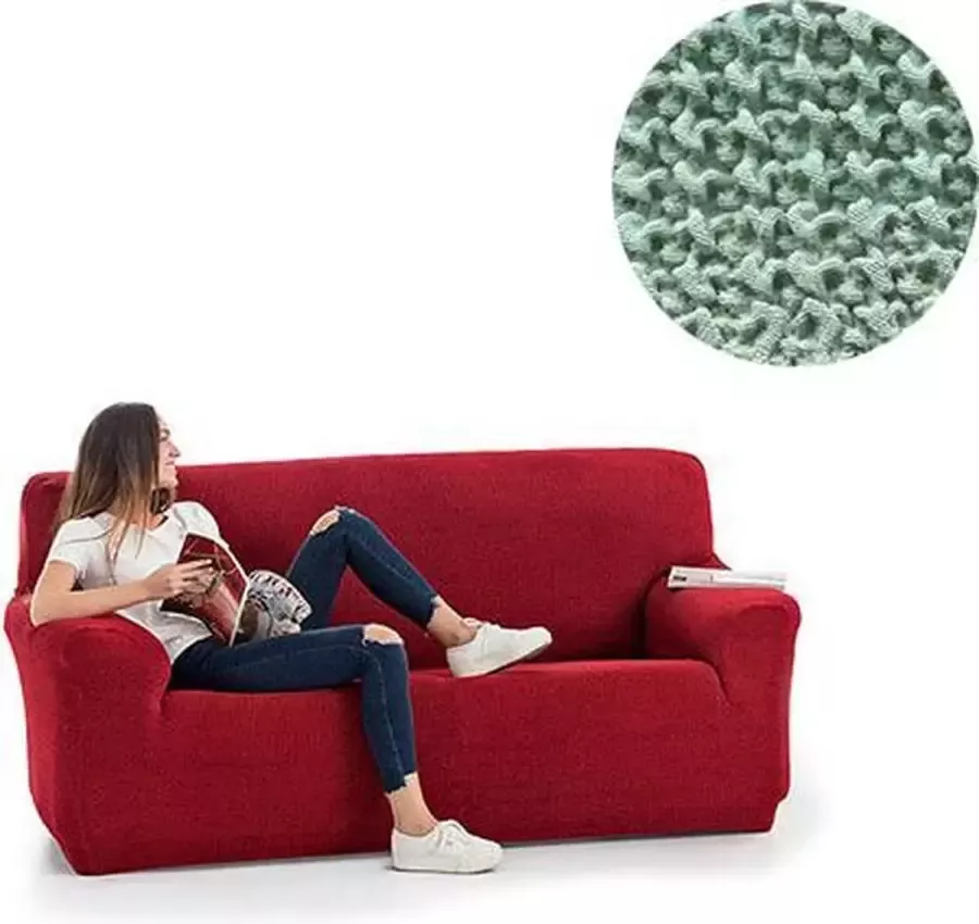 Belmarti Bankhoes Milos 140cm tot 180cm breed Mint Bankhoezen van ademend katoen Premium kwaliteit Extreme stretch - Foto 2