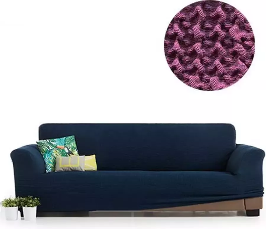 Belmarti Bankhoes Milos 290cm tot 320cm breed Paars Extreme Stretch Antistatisch Ademend katoen Bankhoezen Premium kwaliteit - Foto 2