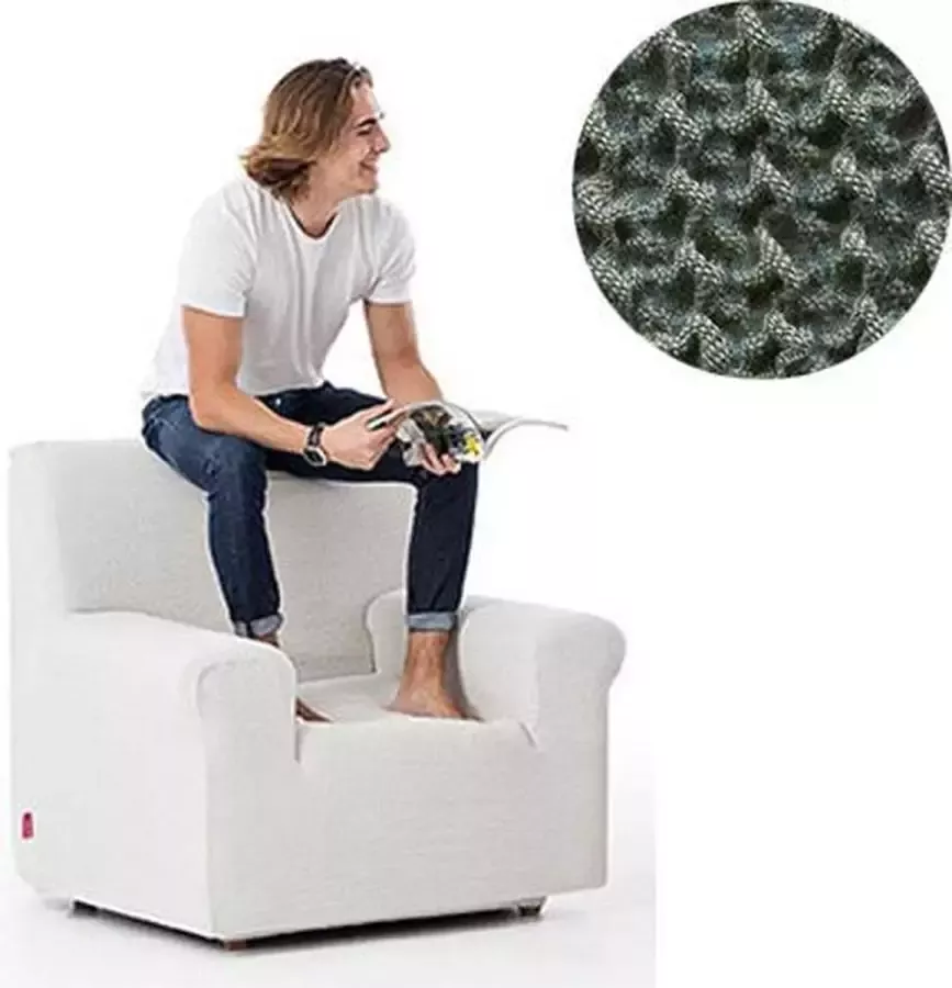 Belmarti Milos meubelhoezen Hoes voor fauteuil 70-110cm Groen