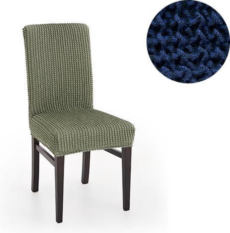 Belmarti Milos Stoelhoes Blauw voor eetkamerstoelen met hoge rugleuning 40-50 40-60 Extreme Stretch Stoelhoezen