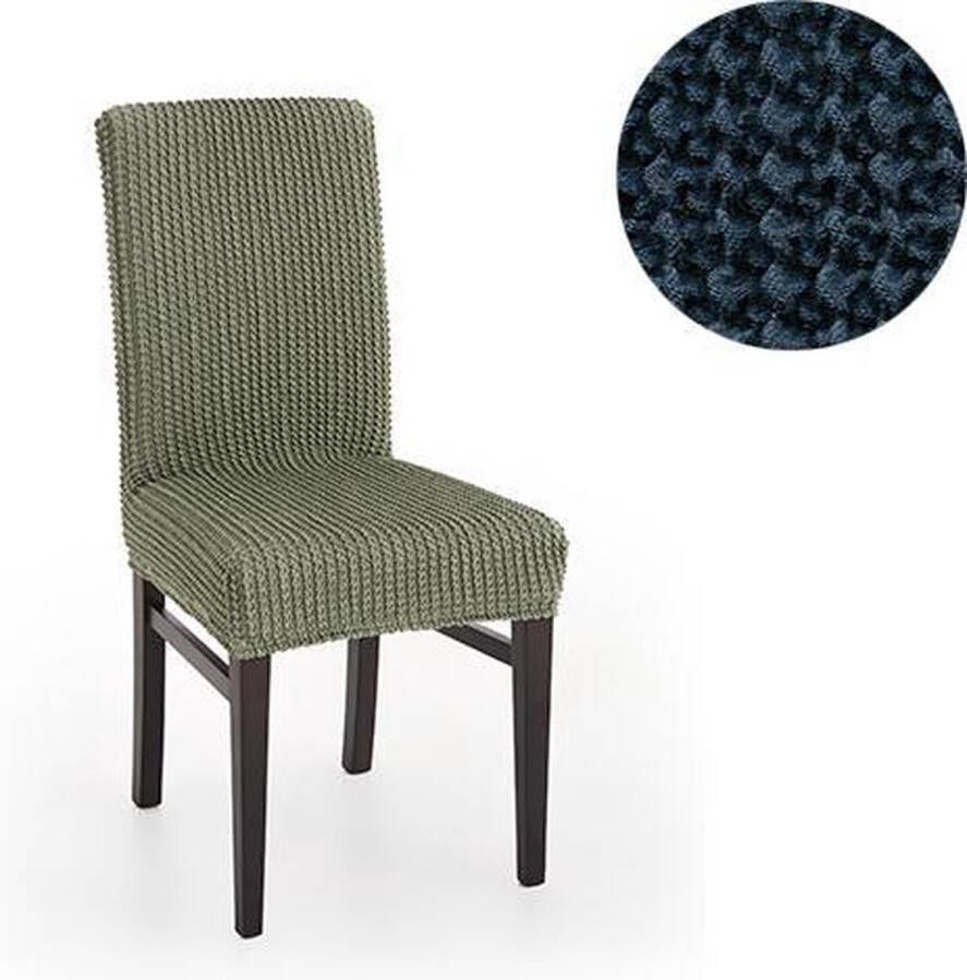 Belmarti Milos Stoelhoes Marineblauw voor eetkamerstoelen met hoge rugleuning 40-50 40-60 Extreme Stretch Stoelhoezen