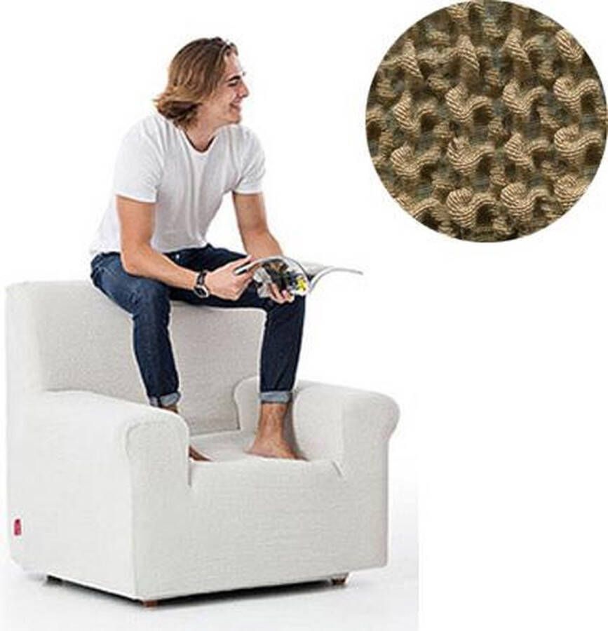 Belmarti Milos Stoelhoes voor Fauteuil 70-110cm Beige Universele stoelhoezen voor eetkamerstoelen