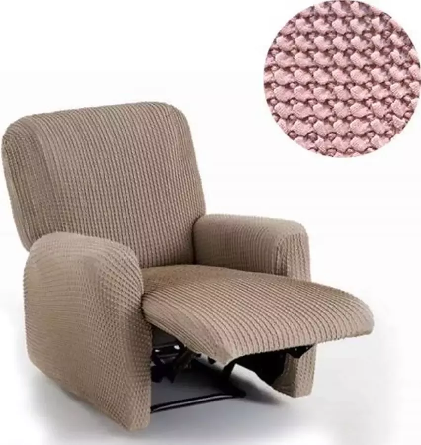 Belmarti Milos Fauteuilhoes voor Relaxstoel Roze Geschikt voor 60-85cm Breedte Extreme Stretch Stoelhoezen