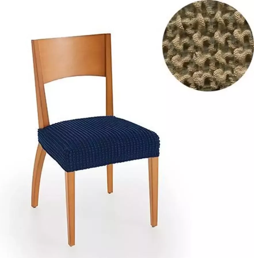 Belmarti Stoelhoes Milos Beige Stoelhoezen voor eetkamerstoelen met hoge rugleuning Extreme Stretch stoelhoezen Antistatisch: geen geknetter Ademend Katoen: geen zweten - Foto 2