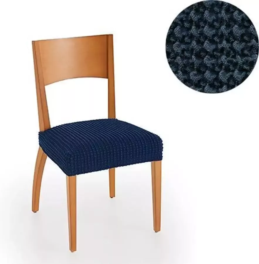 Belmarti Stoelhoes Milos Marineblauw (2 stuks) voor eetkamerstoelen 40-50cm Extreme Stretch stoelhoezen Antistatisch: geen geknetter Ademend Katoen: geen zweten