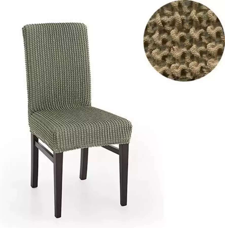 Belmarti Stoelhoes Milos Beige Stoelhoezen voor eetkamerstoelen met hoge rugleuning Extreme Stretch stoelhoezen Antistatisch: geen geknetter Ademend Katoen: geen zweten