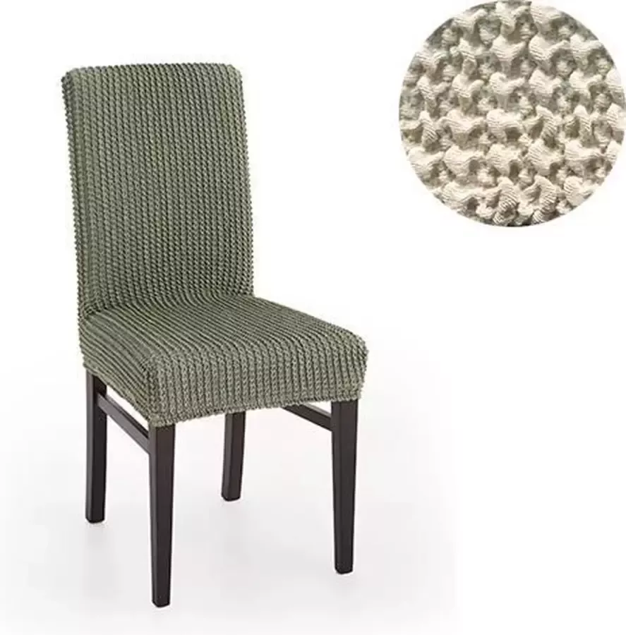 Belmarti Stoelhoes Milos Ivoor (2 stuks) voor eetkamerstoelen 40-50cm Extreme Stretch stoelhoezen Antistatisch: geen geknetter Ademend Katoen: geen zweten