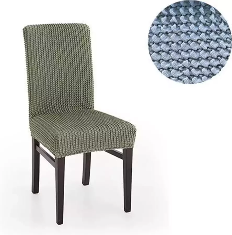 Belmarti Stoelhoes Milos Lichtblauw voor eetkamerstoelen met hoge rugleuning 40-50 40-60 Extreme Stretch Stoelhoezen