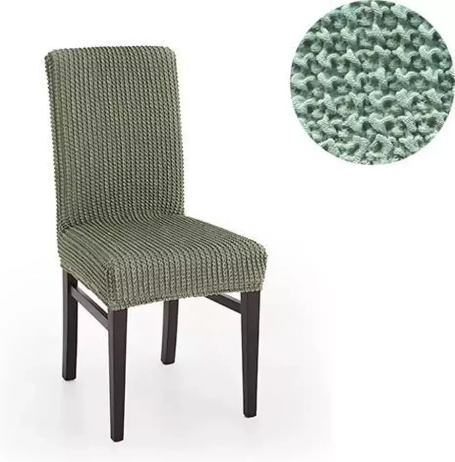Belmarti Stoelhoes Milos Mint Stoelhoezen voor eetkamerstoelen met hoge rugleuning Extreme Stretch stoelhoezen Antistatisch: geen geknetter Ademend Katoen: geen zweten