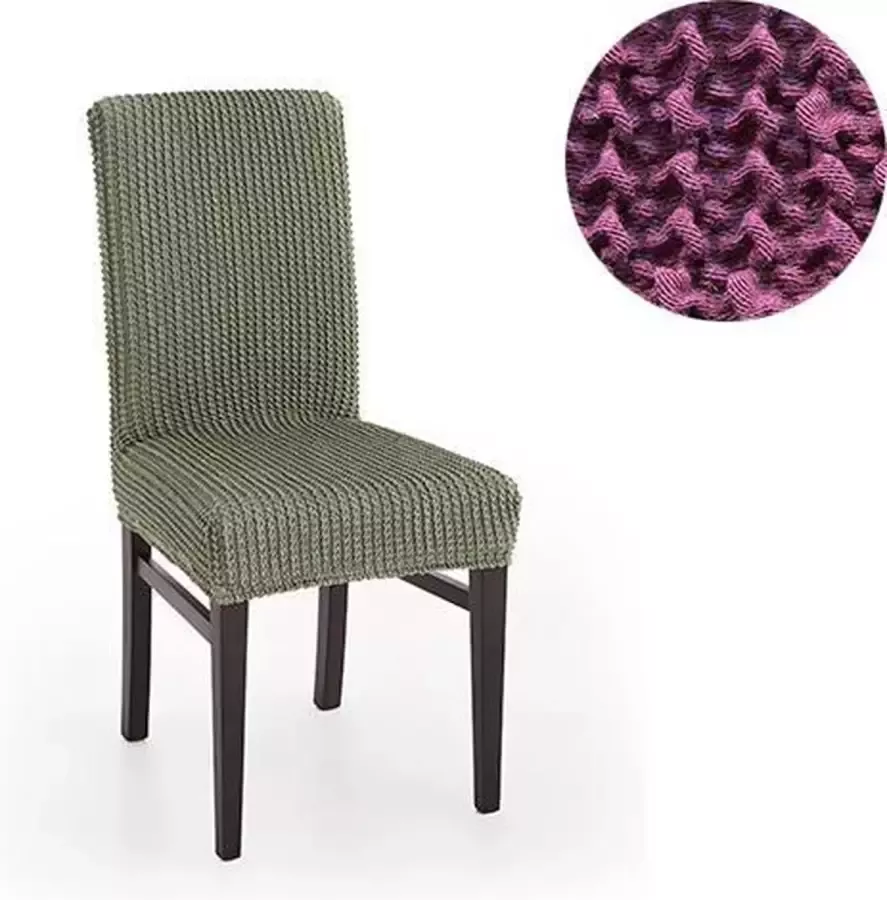 Belmarti Stoelhoes Milos Paars Stoelhoezen voor eetkamerstoelen met hoge rugleuning Extreme Stretch stoelhoezen Antistatisch: geen geknetter Ademend Katoen: geen zweten