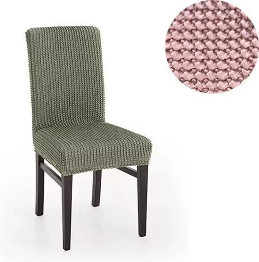 Belmarti Stoelhoes Milos Roze Stoelhoezen voor eetkamerstoelen met hoge rugleuning Extreme Stretch stoelhoezen Antistatisch: geen geknetter Ademend Katoen: geen zweten