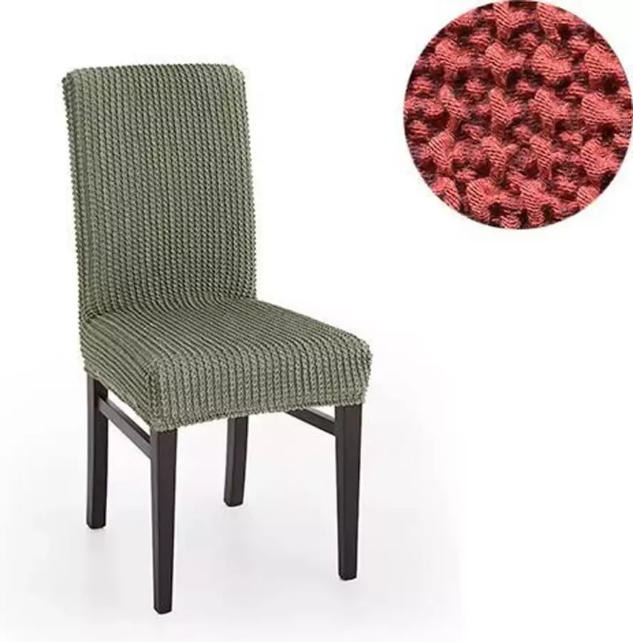 Belmarti Stoelhoes Milos Steenrood Stoelhoezen voor eetkamerstoelen met hoge rugleuning Extreme Stretch stoelhoezen Antistatisch: geen geknetter Ademend Katoen: geen zweten
