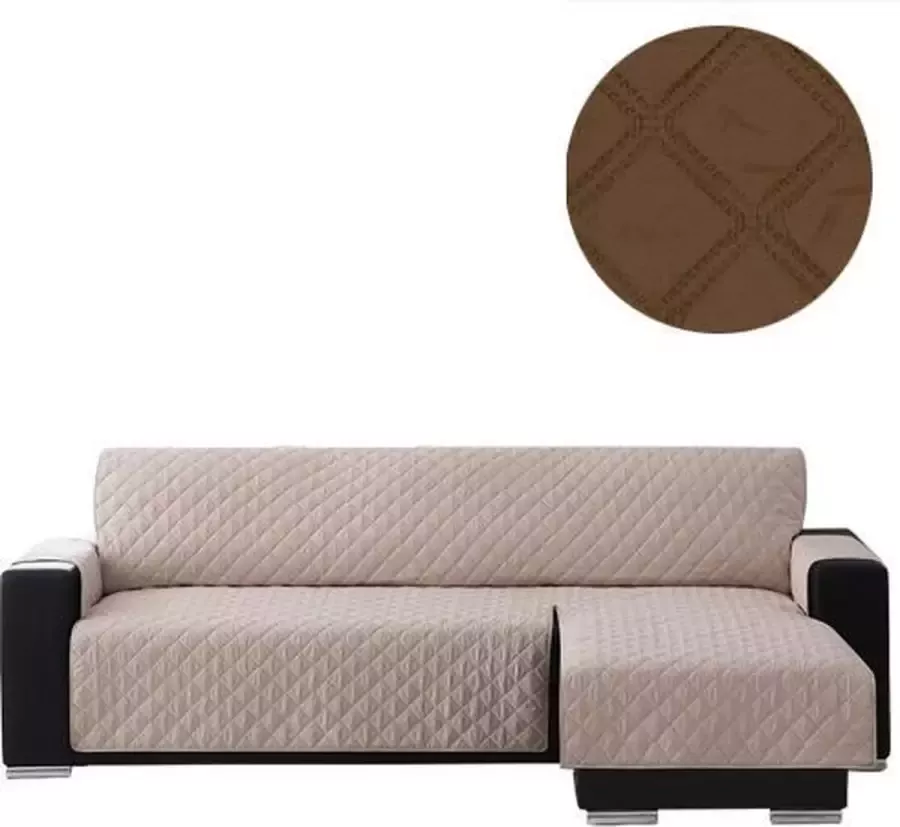 Belmarti Moorea Chaise Longue Rechts Bankbeschermer 280cm breed Bruin OekoTex keurmerk