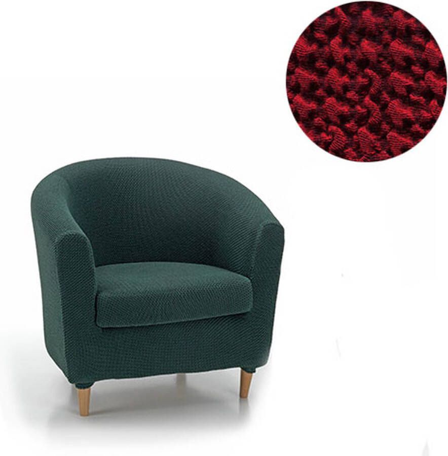 Belmarti Ronde fauteuilhoes Milan 70-80cm breed rood breed Bankhoes Fauteuil hoes voor oorfauteuil