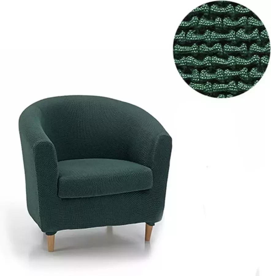 Belmarti Fauteuilhoes Milan Rond 70 tot 80cm breed Groen Bi-stretch Ademend katoen Fauteuilhoezen voor Kuipstoelen