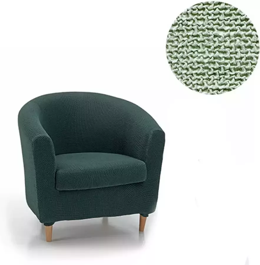 Belmarti Stoelhoes Milan voor Ronde Fauteuil mint Bi-stretch Ademend katoen Fauteuilhoezen voor Kuipstoelen 70-80cm Breed