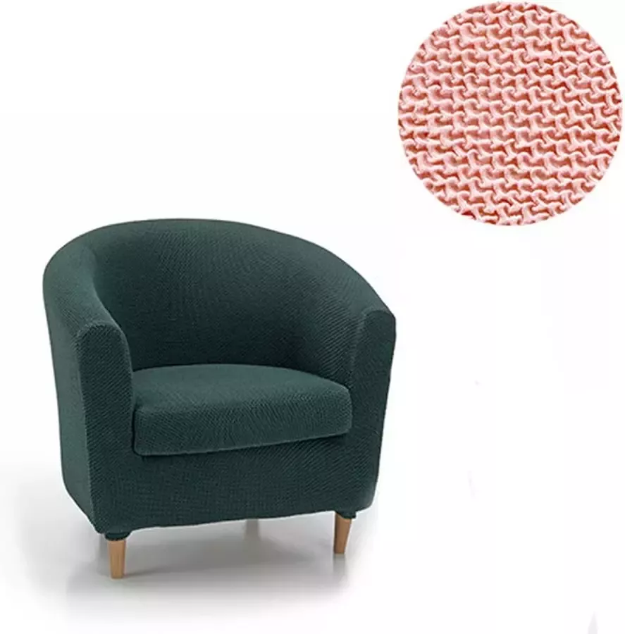Belmarti Stoelhoes Milan voor Ronde Fauteuil roze Bi-stretch Ademend katoen Fauteuilhoezen voor Kuipstoelen 70-80cm Breed